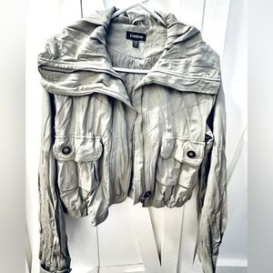 Gray Bebe faux leather jacket